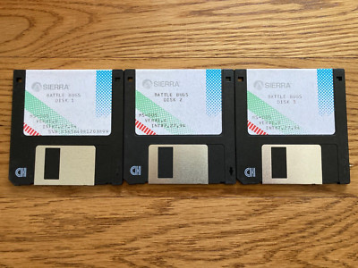 Battle Bugs PC Game Sierra - 3 x 3.5  disks -MS DOS - Tested - Free First-Class!
