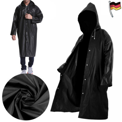 Unisex Regenjacke Regenmantel Regenschutz EVA Regenponcho Raincoat mit Hut DHL