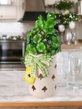 Blue Sky Clayworks St Patrick’s SHAMROCK JAR Candle House NEW Auth Retailer