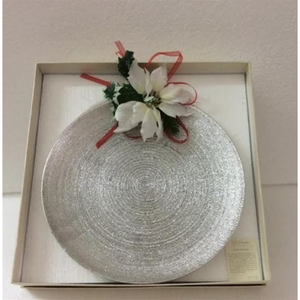 Centrotavola Natalizio Ebay.Nsp01545 Centrotavola In Argento Addobbo Natalizio Natale Diametro 25 Ebay