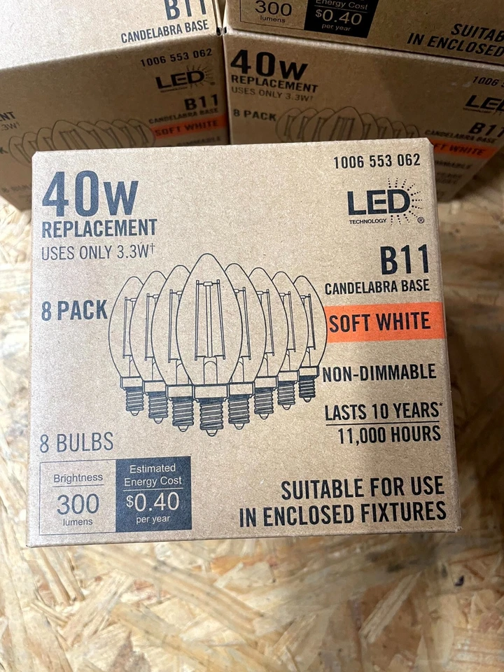 Vintage Edison CF352C 40-Watt Equivalent B11 Non-Dimmable LED Light Bulb (4 PK) - Image 2 of 4