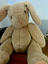 VINTAGE 1988 TY TAN JOINTED Bendable 11” BEANIE BUNNY RABBIT 1st Gen EC Rare HTF