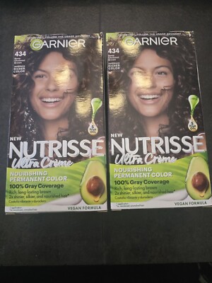 Lot of 2-Garnier Nutrisse Ultra Creme Hair Color #434 Deep Chestnut Brown ~NEW~