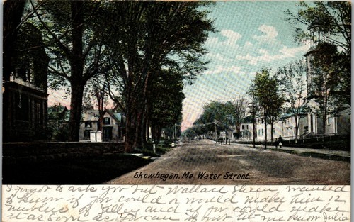 Skowhegan Maine, Water Street, Street Scene Postcard DD1 - Picture 1 of 2