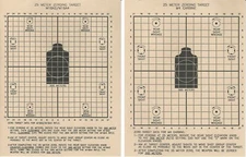 Two Sided Official DOD 25 Meter Zeroing Target, 8-3/4" x 11-1/4", 300m at 25m