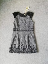 Size XL Grey & Black Wool Blend Tweed Dress BNWT 38" Chest Jaune Rouge Paris 