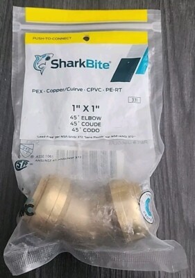Shark Bite Push to Connect Transition Coupling Plumbing Fitting Brass 1'' x 1''