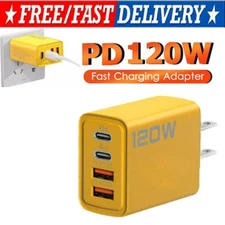 120W 4-Port USB C Fast Wall Charger Block For All Cell Phone iPad lot