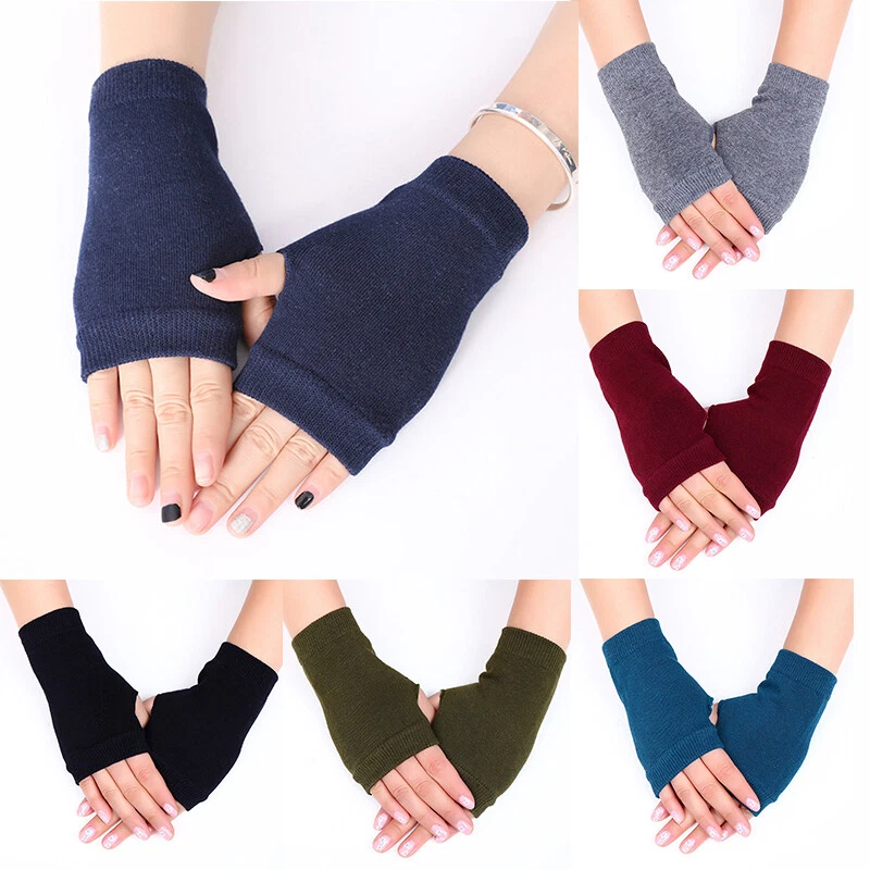 Frauen Winter Halbfinger Fingerlose Handschuhe Armstulpen Gestrickt $ - Bild 4 von 4