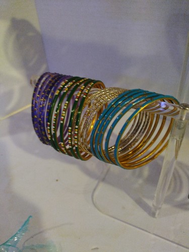INDIAN Bangles - Colorful Metal Bracelets Huge Lot Jewelry Fashion - Picture 9 of 24