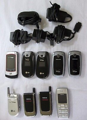 9 Flip Phones Lg Nokia Samsung Verizon Locked 5 With Cameras Need Batteries Ebay