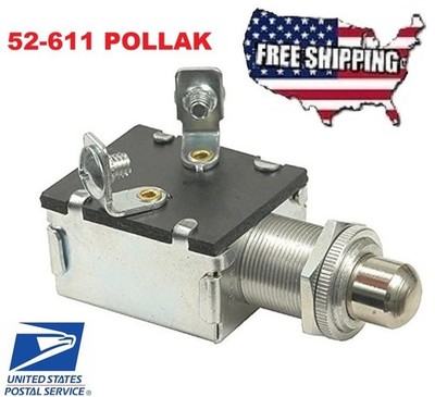 52-611 POLLAK MOMENTARY PUSH BUTTON SWITCH - STEEL -