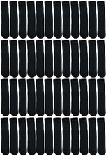 48 Units of Yacht  Smith Kids Black Solid Tube Socks Size 4-6 - Boys Crew Sock