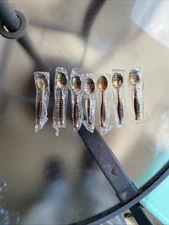 Lot Of 7 Sealed NOS Miniature Bronze Spoons Thailand Baby Small Utensil 