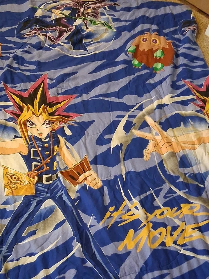 Vintage Yu-Gi-Oh! 1996 Kazuki Takahashi Comforter 86" x 63" Twin/Full - Image 3 of 4