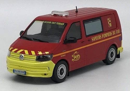 ODEON, VOLKSWAGEN T6 Pompier SDIS83 – Édition Limitée à 504 ex., échelle 1/43...