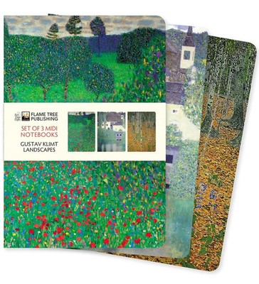 Flame Tree Publishing | Gustav Klimt: Landscapes Set of 3 MIDI Notebooks | Buch