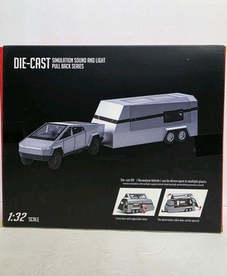 1:32 Tesla Diecast Pickup Trailer Model Toy Truck Car Toy with Sound&Light US