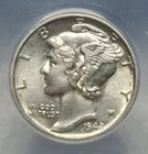 ANACS MS 63 FSB (Full Bands) - 1942 P Silver Mercury Dime.  A1404.