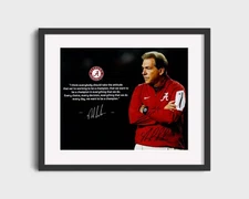 Alabama Autograph Print - Nick Saban - Champion Creed