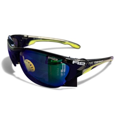 R2 Sonnenbrille CHEETAH AT054F | Sportbrille UV 400 schwarz/neon gelb