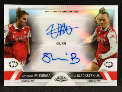 Vivianne Miedema Stina Blackstenius 2022-23 Topps Chrome UEFA /99 Dual Auto
