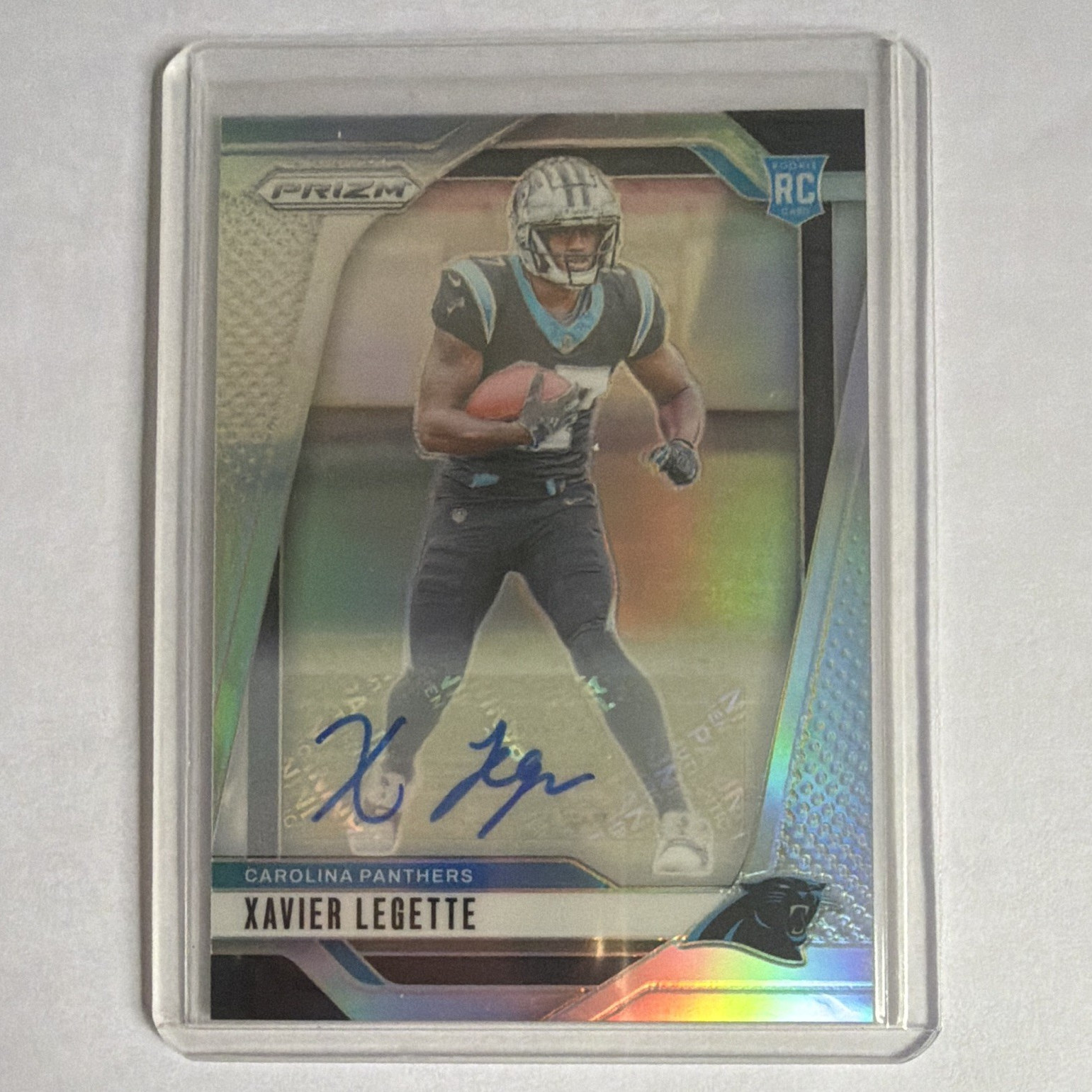 Panini Prizm 2024 Xavier Legette RC Silver Auto #398 Carolina Panthers NFL