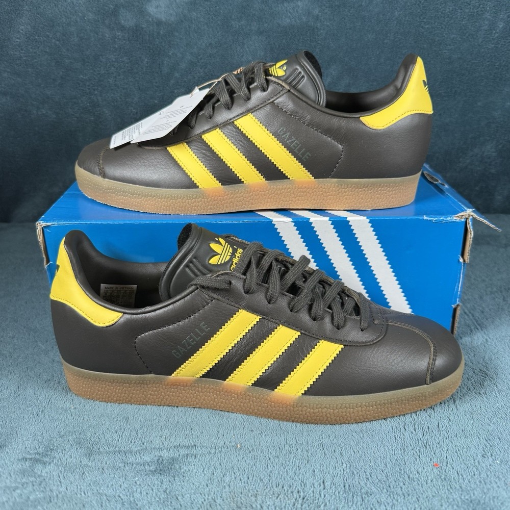 Adidas Originals GAZELLE HQ9873 Olive Shadow Yellow Mens Size 10 Sneakers