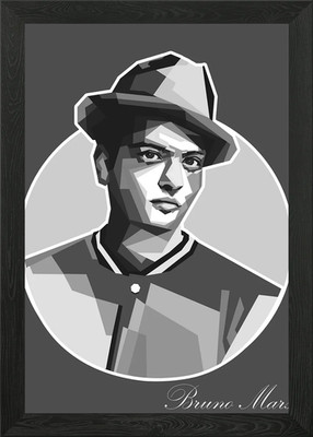 Bruno Mars Graustufen Kunst Gerahmtes Wandbild Poster Leinwanddruck Bild