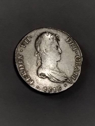 1813 JP PERU 8 REALES ANTIQUE SILVER COIN KING FERDINAND VII