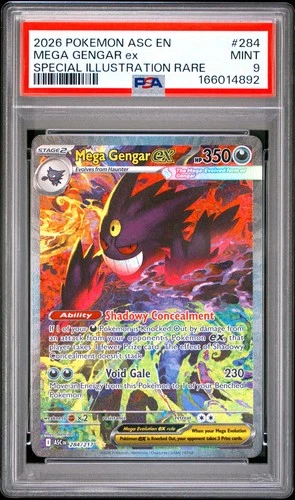 2026 POKEMON ASCENDED HEROES SPECIAL ILLUSTRATION RARE #284 MEGA GENGAR EX PSA 9