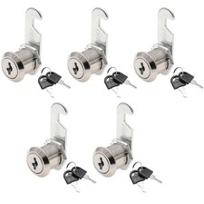 Jiozermi 5 Pack Cabinet Cam Locks Keyed Alike, 3/4" 20mm Cylinder Lock, Dra...
