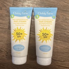 X2 CHILDS FARM SPF 50+ Sun Cream 200ml Large Size sensitive 62.48 per litre