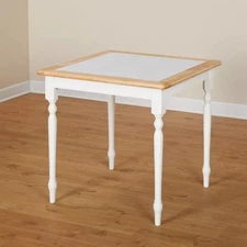 Buylateral Square 29.5" Tile Top Dining Table White/Natural