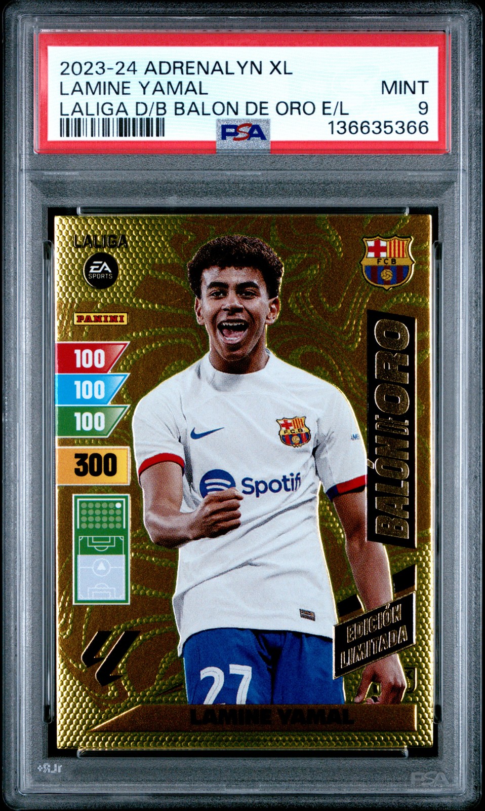2023 ADRENAL YN XL LALIGA LAMINE YAMAL ROOKIE RC PSA 9