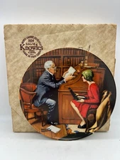 1985 Knowles Norman Rockwell Plate The Professor 8.5" Bradex 84-R70-3.10 With Bo