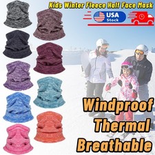 Winter Kids Fleece Neck Warmer Gaiter Ski Half Face Masks Scarf for Cold Weather