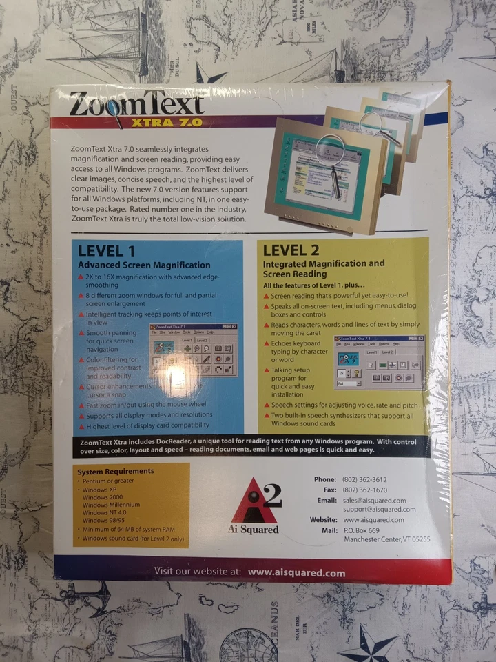 Ai Squared ZoomText Xtra 7.1 Windows XP 98 95 PC CD-ROM Big Box New/Sealed - Image 2 of 2