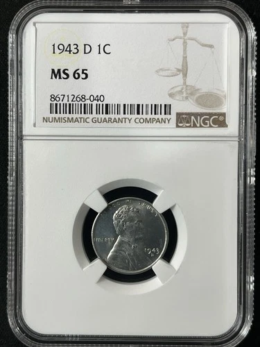 1943-D 1C  Lincoln Wheat One Cent NGC MS65    8671268-040