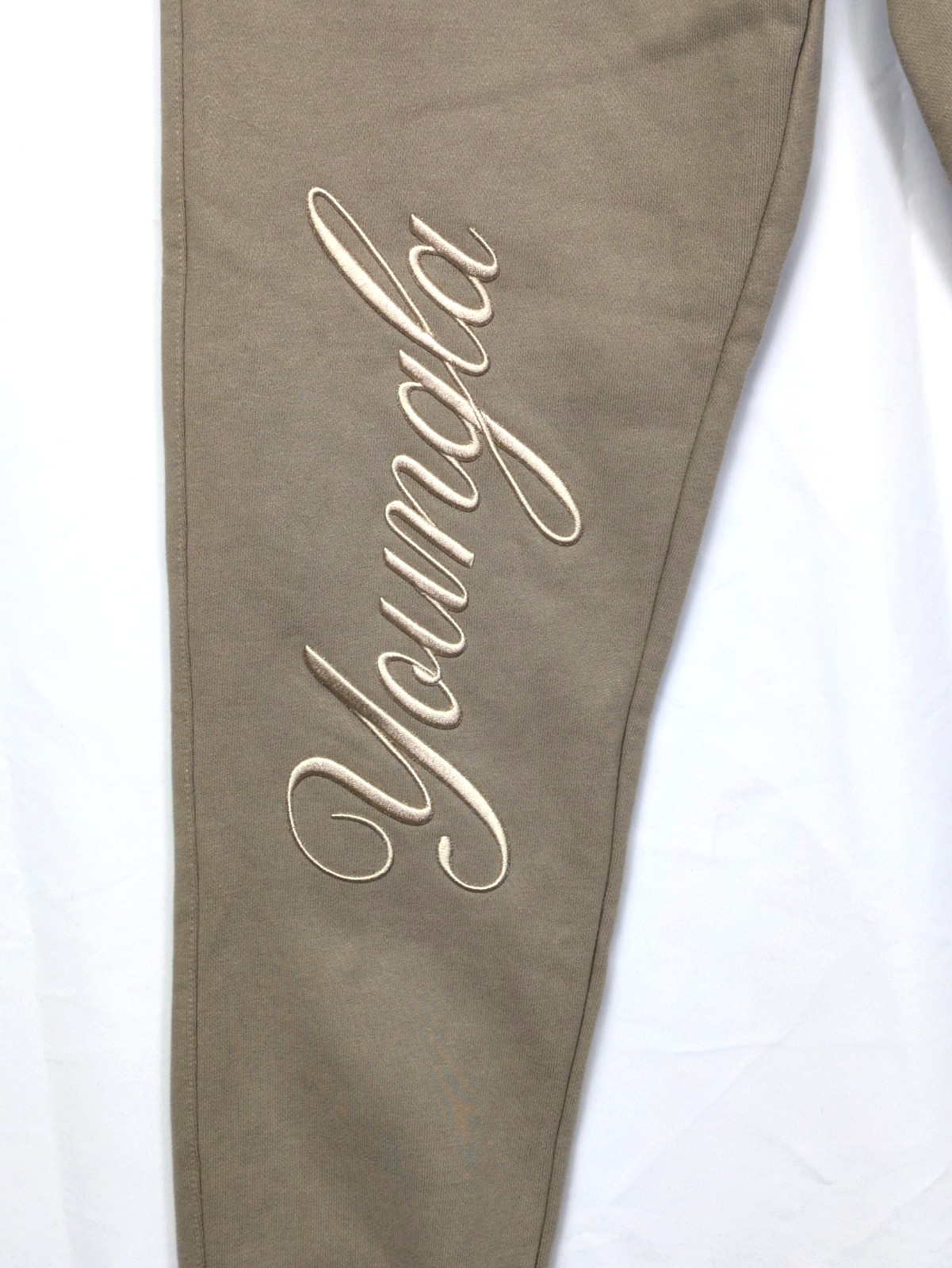 Youngla Mens Autograph Script Cuffed Jogger Size Medium Tan NWT Gym Workout