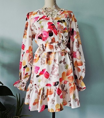 In the Style Women's Floral Ruffle Tiered Dress Size 14