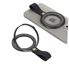 Ultra Thin Magnetic Iron Ring Phone Holder 360 Rotatable Black Silicone Holder