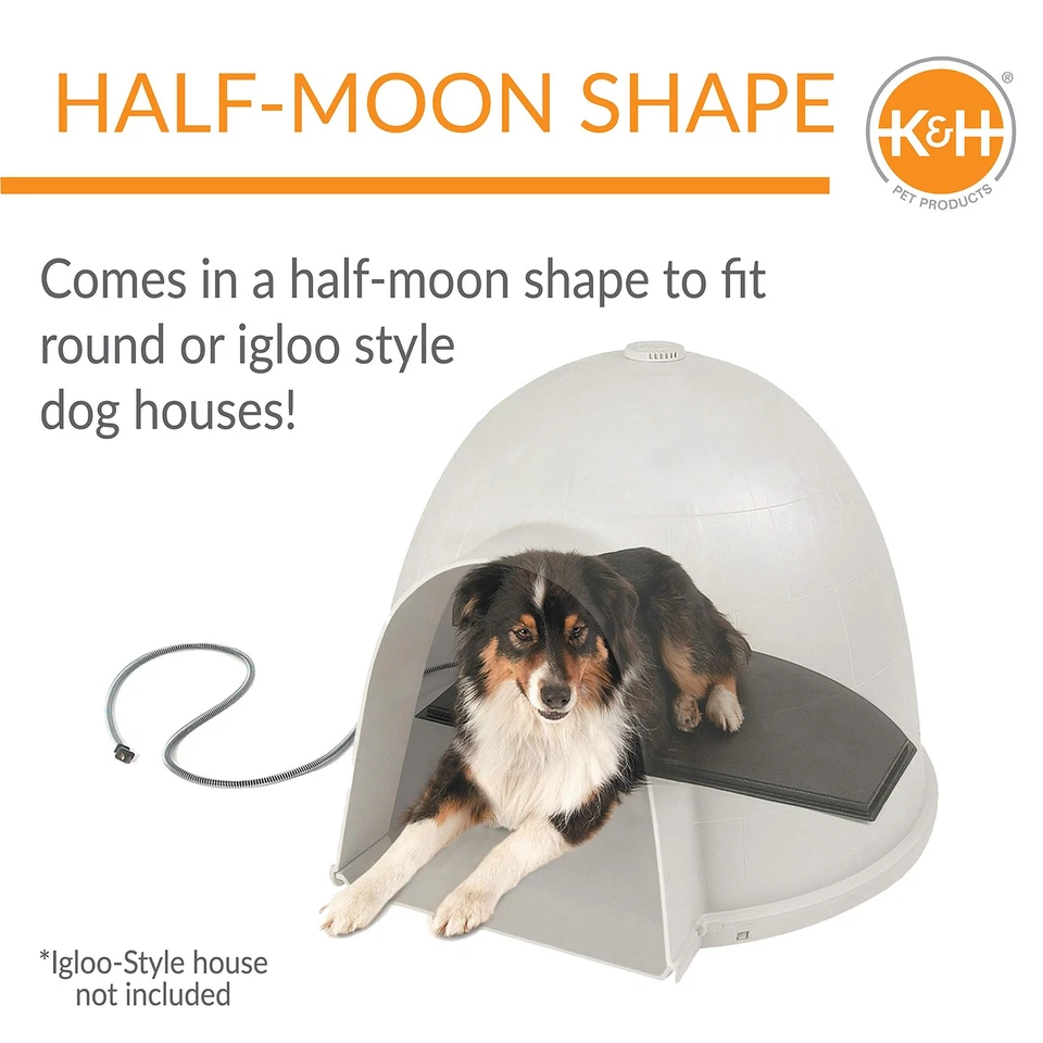 K&H Pet Products Lectro-Kennel Igloo-Style Heated Outdoor Dog Bed, Half-Round... - Image 3 of 4