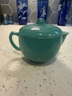 Hazel Atlas Moderntone Little Hostess Childs Blue Green Turquoise Tea Pot
