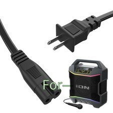 AC Power Cord Cable For ION Audio Party Boom-Plus Portable Speaker