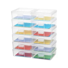 Stackable Plastic Clear Storage Box Containers with Latching Lid - Art Craft ...