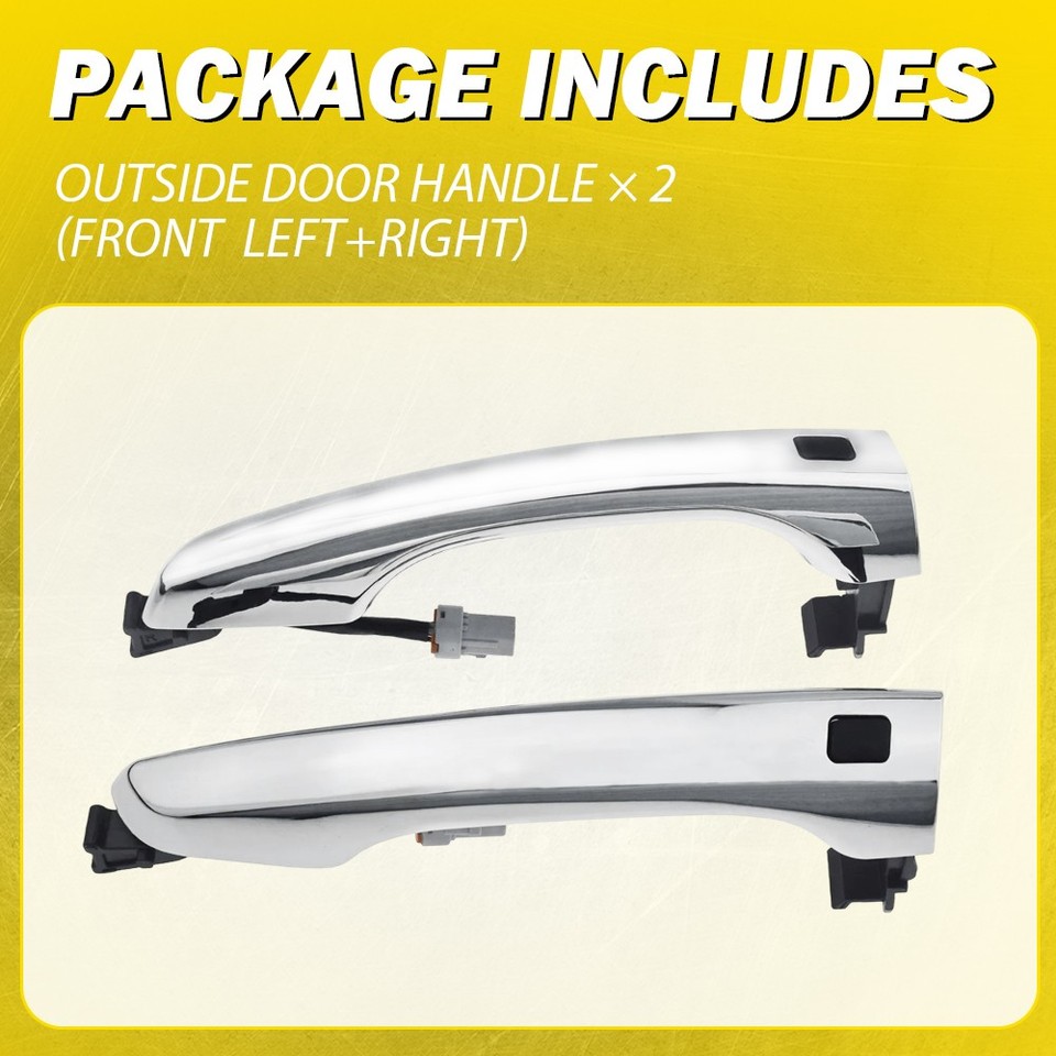 X4XZ Chrome Exterior Outside Door Handle Front Left Driver Side with Cover for 2017-2020 Hyundai Elantra Sedan 82651-F2010