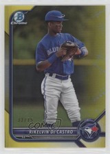 2022 Bowman Chrome Prospects Yellow Refractor 33/75 Rikelvin De Castro 1u6