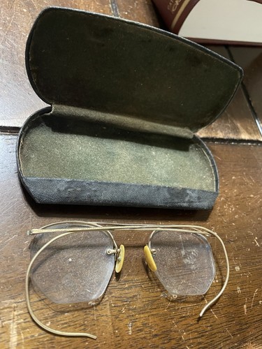 Gafas antiguas vintage de oro 1/10 12K llenas de estuche PARÍS, TEXAS ÓPTICAS - Imagen 2 de 8