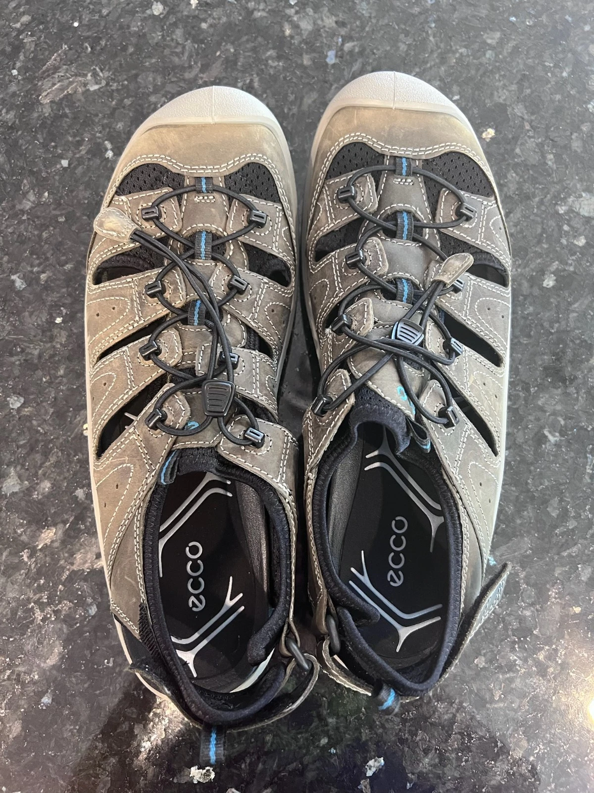 Sandali da pescatore uomo ECCO in pelle taglia: 11 11 5 colore: marrone oliva